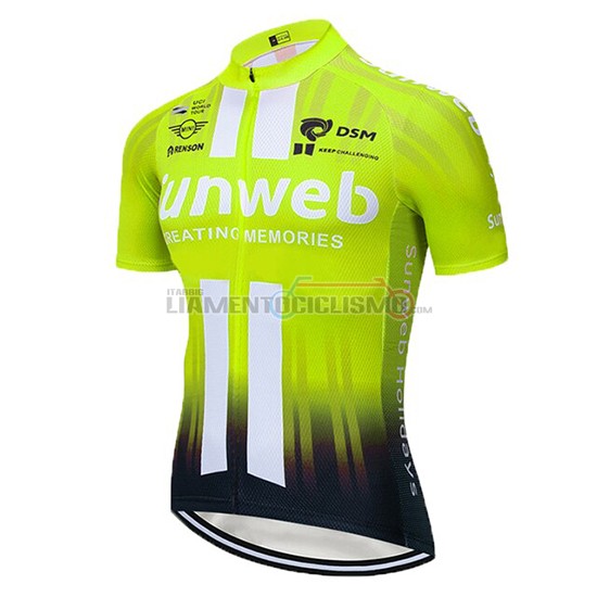 Abbigliamento Ciclismo Sunweb Manica Corta 2019 Giallo Bianco